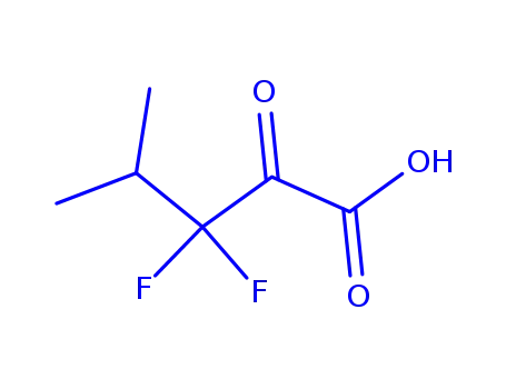 Molecular Structure of 165544-39-8 (Pentanoic  acid,  3,3-difluoro-4-methyl-2-oxo-)