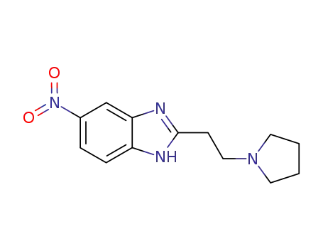 Molecular Structure of 16671-67-3 (6-nitro-2-[2-(pyrrolidin-1-yl)ethyl]-1H-benzimidazole)