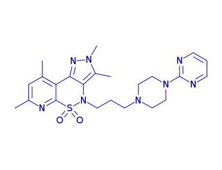 Pyrazolo(4,3-c)pyrido(3,2-e)(1,2)thiazine, 2,4-dihydro-4-(3-(4-(2-pyrimidinyl)-1-piperazinyl)propyl)-2,3,7,9-tetramethyl-, 5,5-dioxide