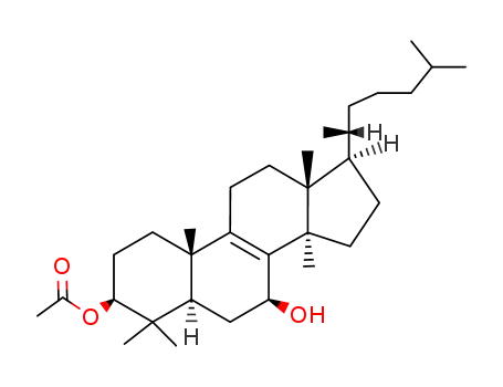 Molecular Structure of 19666-88-7 (3β-acetoxy-lanost-8-en-7β-ol)