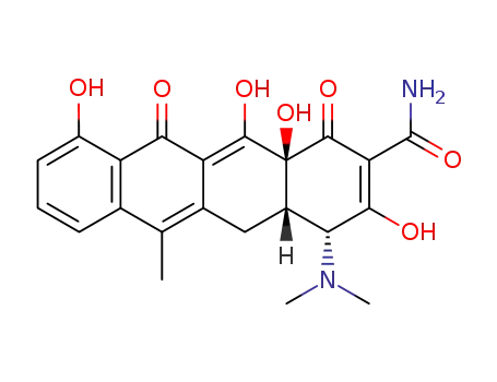 Molecular Structure of 1665-57-2 ((2Z,4R,4aS,12aS)-2-[amino(hydroxy)methylidene]-4-(dimethylamino)-10,11,12a-trihydroxy-6-methyl-4a,12a-dihydrotetracene-1,3,12(2H,4H,5H)-trione)