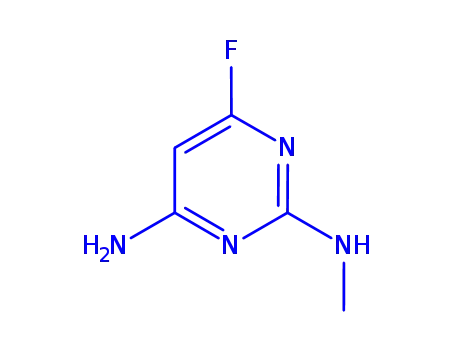 Molecular Structure of 165258-67-3 (2,4-Pyrimidinediamine, 6-fluoro-N2-methyl- (9CI))