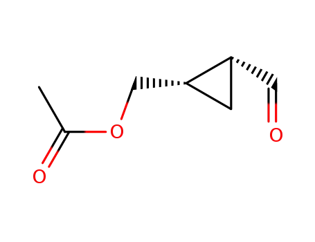 Molecular Structure of 166762-22-7 (Cyclopropanecarboxaldehyde, 2-[(acetyloxy)methyl]-, (1R,2S)- (9CI))