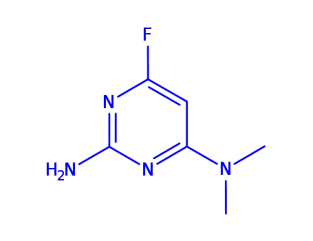 Molecular Structure of 165258-70-8 (2-AMINO-4-DIMETHYLAMINO-6-FLUOROPYRIMIDINE)