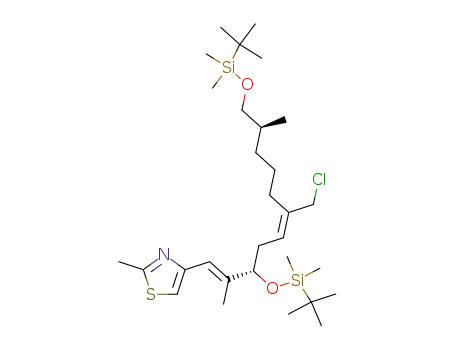 4-[(1E,5E)-(3S,10S)-3,11-Bis-(tert-butyl-dimethyl-silanyloxy)-6-chloromethyl-2,10-dimethyl-undeca-1,5-dienyl]-2-methyl-thiazole