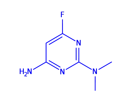 Molecular Structure of 165258-71-9 (2,4-Pyrimidinediamine,6-fluoro-N2,N2-dimethyl-(9CI))