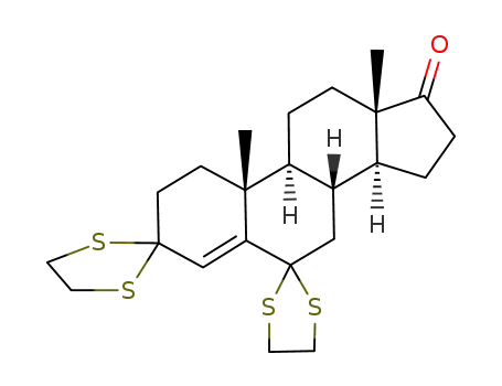 Molecular Structure of 103232-84-4 (3,3:6,6-bis(ethylenedithio)-4-androsten-17-one)