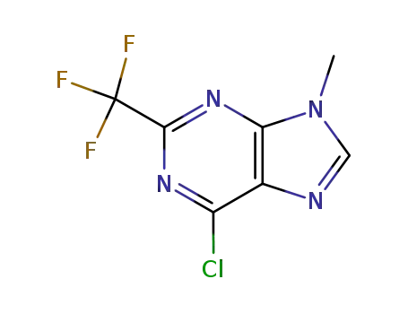 Molecular Structure of 1644-76-4 (6-CHLORO-9-METHYL-2-(TRIFLUOROMETHYL)-9H-PURINE)