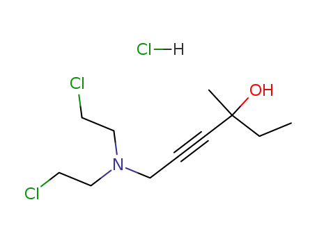 Molecular Structure of 19176-72-8 (6-[bis(2-chloroethyl)amino]-3-methylhex-4-yn-3-ol)