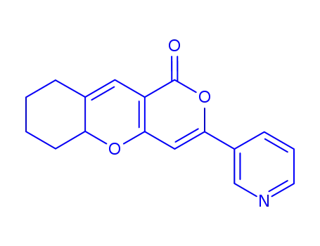 Molecular Structure of 194796-92-4 (3-(3-Pyridinyl)-1,5a,6,7,8,9-hexahydropyrano[4,3-b][1]benzopyran-1-one)