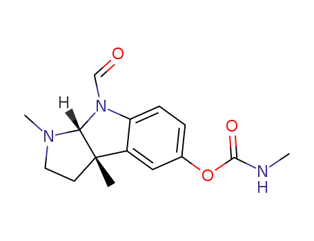 Molecular Structure of 128562-54-9 (Methyl-carbamic acid (3aS,8aR)-8-formyl-1,3a-dimethyl-1,2,3,3a,8,8a-hexahydro-pyrrolo[2,3-b]indol-5-yl ester)