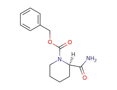 Molecular Structure of 78058-39-6 (1-Piperidinecarboxylicacid, 2-(aminocarbonyl)-, phenylmethyl ester, (R)- (9CI))