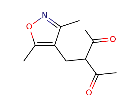 Molecular Structure of 16858-07-4 (3-[(3,5-Dimethyl-4-isoxazolyl)methyl]-2,4-pentanedione)