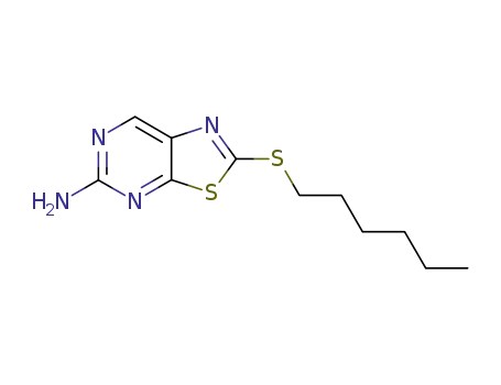 Molecular Structure of 19844-42-9 (5-Amino-2-(hexylthio)thiazolo[5,4-d]pyrimidine)