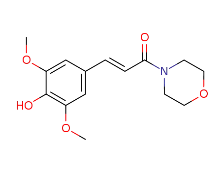 Molecular Structure of 19856-69-0 ((E)-3-(4-hydroxy-3,5-dimethoxy-phenyl)-1-morpholin-4-yl-prop-2-en-1-on e)