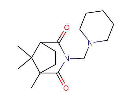 Molecular Structure of 1687-79-2 (1,8,8-trimethyl-3-(piperidin-1-ylmethyl)-3-azabicyclo[3.2.1]octane-2,4-dione)