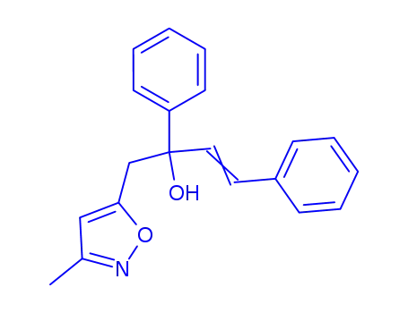 Molecular Structure of 198570-20-6 (1-(3-methyl-5-isoxazolyl)-2,4-diphenyl-3-buten-2-ol)