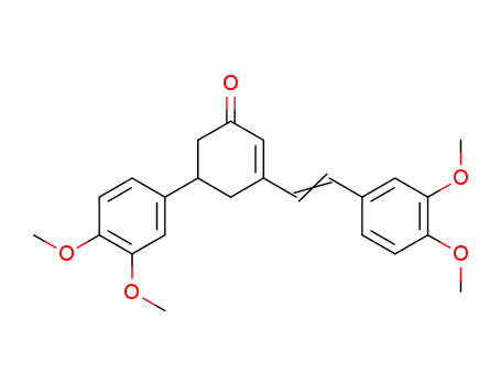Molecular Structure of 16831-33-7 (5-(3,4-dimethoxyphenyl)-3-[2-(3,4-dimethoxyphenyl)ethenyl]cyclohex-2-en-1-one)