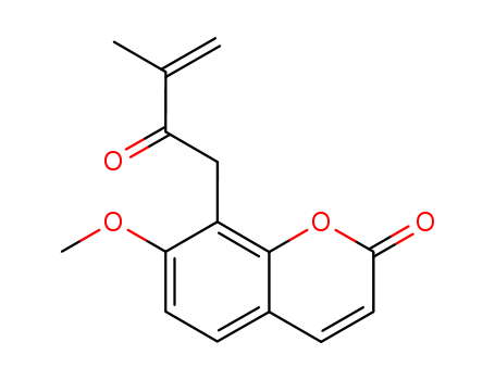 2H-1-Benzopyran-2-one,7-methoxy-8-(3-methyl-2-oxo-3-buten-1-yl)-