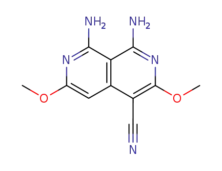 Molecular Structure of 19858-61-8 (1,8-DIAMINO-3,6-DIMETHOXY-2,7-NAPHTHYRIDINE-4-CARBONITRILE)