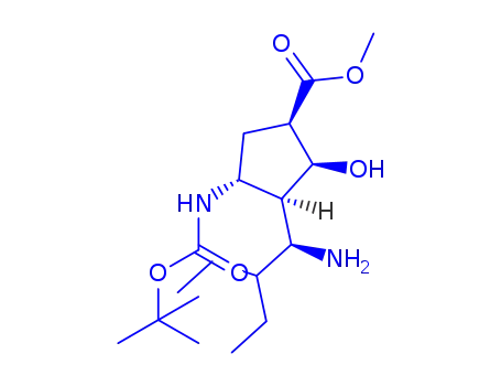 (1S,2R,3S,4R,1'S)-3-[(1-amino-2'-ethyl)butyl]-4-[[(1,1-dimethylethoxy)carbonyl]amino]-2-hydroxycyclopentane-1-carboxylic acid methyl ester