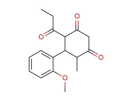 1,3-Cyclohexanedione,5-(2-methoxyphenyl)-4-methyl-6-(1-oxopropyl)- cas  16831-02-0