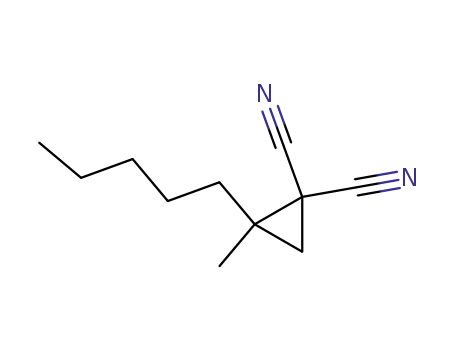 Molecular Structure of 16738-90-2 (2-Methyl-2-pentyl-1,1-cyclopropanedicarbonitrile)