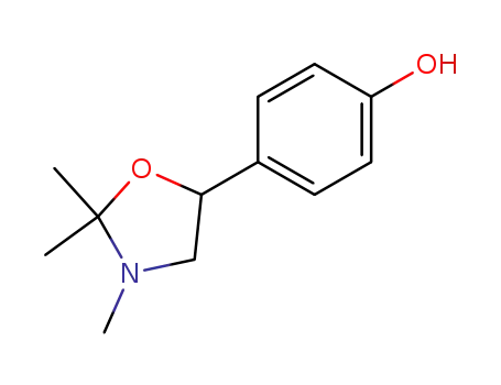 Molecular Structure of 16812-88-7 (4-(2,2,3-trimethyl-1,3-oxazolidin-5-yl)phenol)