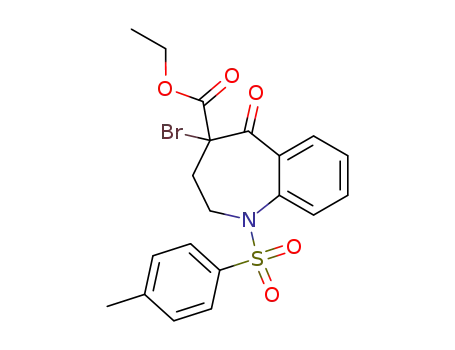 Molecular Structure of 19673-32-6 (ethyl 4-bromo-1-[(4-methylphenyl)sulfonyl]-5-oxo-2,3,4,5-tetrahydro-1H-1-benzazepine-4-carboxylate)