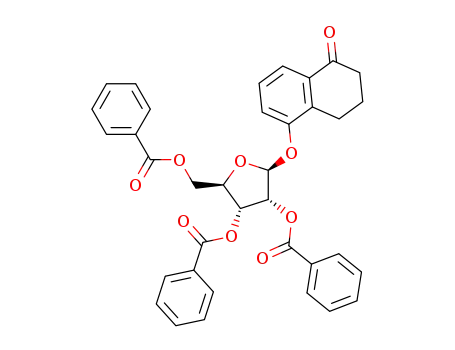 Molecular Structure of 195385-86-5 (1(2H)-Naphthalenone, 3,4-dihydro-5-(2,3,5-tri-O-benzoyl-.beta.-D-ribofuranosyl)oxy-)