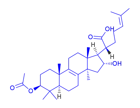 Molecular Structure of 168293-13-8 (3-O-Acetyl-16alpha-hydroxytrametenolic acid)