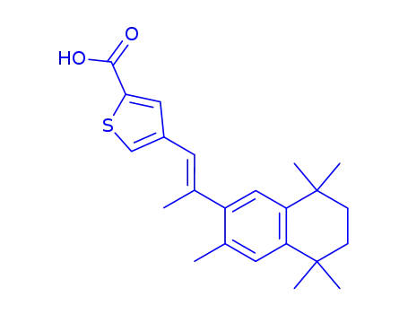 Molecular Structure of 167413-66-3 ((E)-4-(2-(5,6,7,8-Tetrahydro-3,5,5,8,8-pentamethyl-2-naphthyl)propen-1 -yl)-2-thiophenecarboxylic acid)