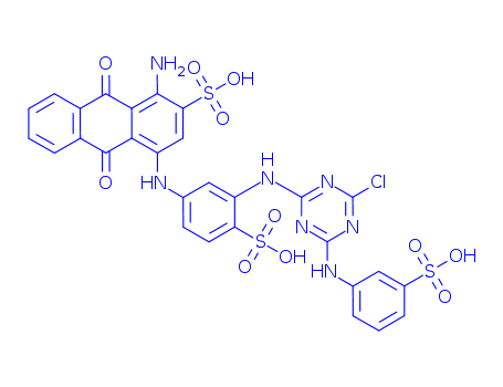 2-Anthracenesulfonicacid,1-amino-4-[[3-[[4-chloro-6-[(3-sulfophenyl)amino]-1,3,5-triazin-2-yl]amino]-4-sulfophenyl]amino]-9,10-dihydro-9,10-dioxo-
