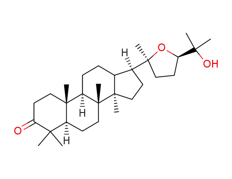 Molecular Structure of 54911-11-4 ((20R,24R)-20,24-Epoxy-25-hydroxy-5α-dammaran-3-one)