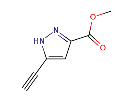 Molecular Structure of 19762-17-5 (Pyrazole-3-carboxylic acid, 5-ethynyl-, methyl ester (8CI))