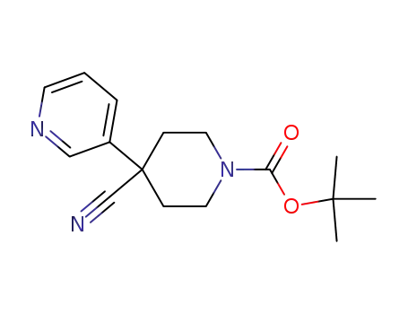 Molecular Structure of 167262-98-8 (1-N-BOC-4-(3-PYRIDYL)PIPERIDINE-4-CARBONITRILE)