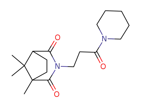 Molecular Structure of 1687-78-1 (1,8,8-trimethyl-3-[3-oxo-3-(piperidin-1-yl)propyl]-3-azabicyclo[3.2.1]octane-2,4-dione)