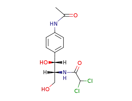 Molecular Structure of 16803-80-8 (N-{(1R,2R)-1-[4-(acetylamino)phenyl]-1,3-dihydroxypropan-2-yl}-2,2-dichloroacetamide)