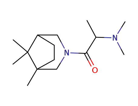 Molecular Structure of 1687-81-6 (2-(dimethylamino)-1-(1,8,8-trimethyl-3-azabicyclo[3.2.1]oct-3-yl)propan-1-one)