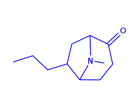 Molecular Structure of 197588-52-6 (8-Azabicyclo[3.2.1]octan-2-one,8-methyl-6-propyl-,(1R,5R,6R)-rel-(9CI))