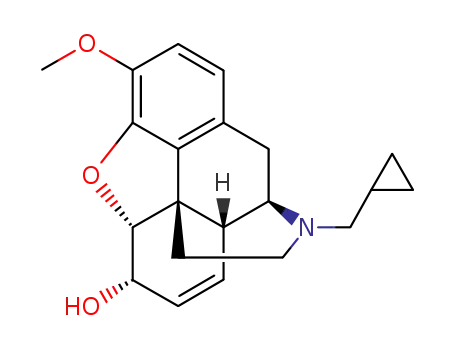 Molecular Structure of 77794-51-5 (17-(cyclopropylmethyl)-7,8-didehydro-4,5α-epoxy-3-methoxymorphinan-6α-ol)