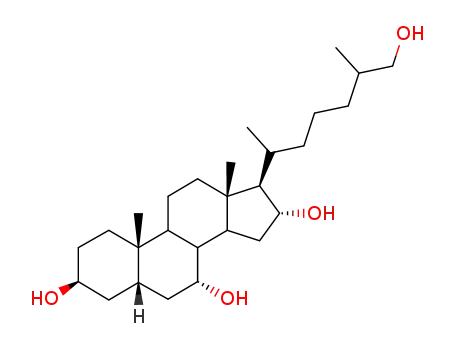 Molecular Structure of 16812-98-9 (5α-Cholestane-3β,7α,16α,26-tetraol)