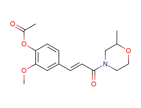 Molecular Structure of 19856-72-5 ([2-methoxy-4-[(E)-3-(2-methylmorpholin-4-yl)-3-oxo-prop-1-enyl]phenyl] acetate)