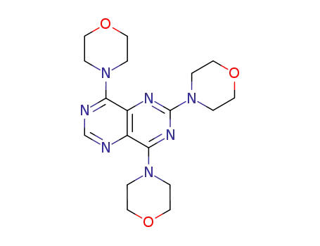Molecular Structure of 16888-01-0 (2,4,8-tri(morpholin-4-yl)pyrimido[5,4-d]pyrimidine)