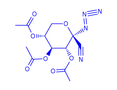 Molecular Structure of 168567-91-7 (2,3,4-TRI-O-ACETYL-1-AZIDO-1-DEOXY-BETA-D-ARABINOPYRANOSYL CYANIDE)