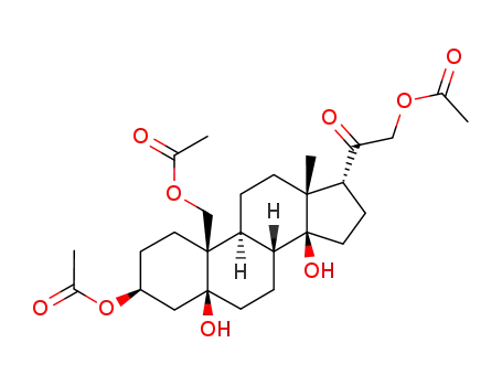 Molecular Structure of 19548-71-1 ((3beta,5beta,14beta,17alpha)-5,14-dihydroxy-20-oxopregnane-3,19,21-triyl triacetate)