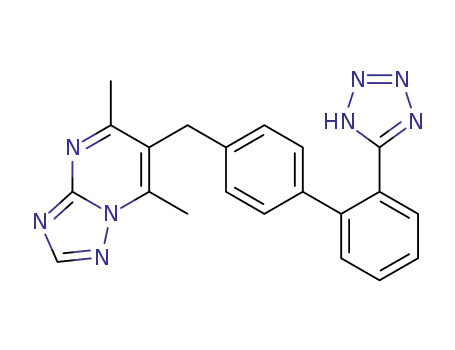 Molecular Structure of 168152-68-9 (2,4-dimethyl-3-[[4-[2-(2H-tetrazol-5-yl)phenyl]phenyl]methyl]-1,5,7,9- tetrazabicyclo[4.3.0]nona-2,4,6,8-tetraene)