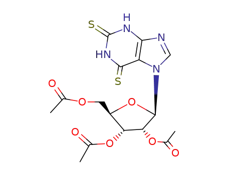 Molecular Structure of 16797-72-1 (7-(2,3,5-tri-O-acetylpentofuranosyl)-3,7-dihydro-1H-purine-2,6-dithione)