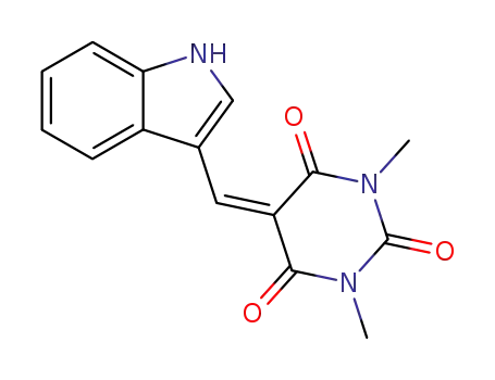 Molecular Structure of 198220-35-8 (5-((1H-indol-3-yl)methylene)-1,3-dimethylpyrimidine-2,4,6(1H,3H,5H)-trione)