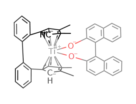 Molecular Structure of 198573-86-3 ((R)-BIPHENYL-(3,4-DIMETHYL-1-CYCLOPENTADIENYL)-TITANIUM(IV)-(R)-1,1'-BINAPHTHYL-2)